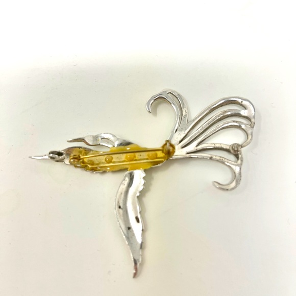 Vintage Art Deco Crane Bird Marcasite Brooch - Picture 2 of 2